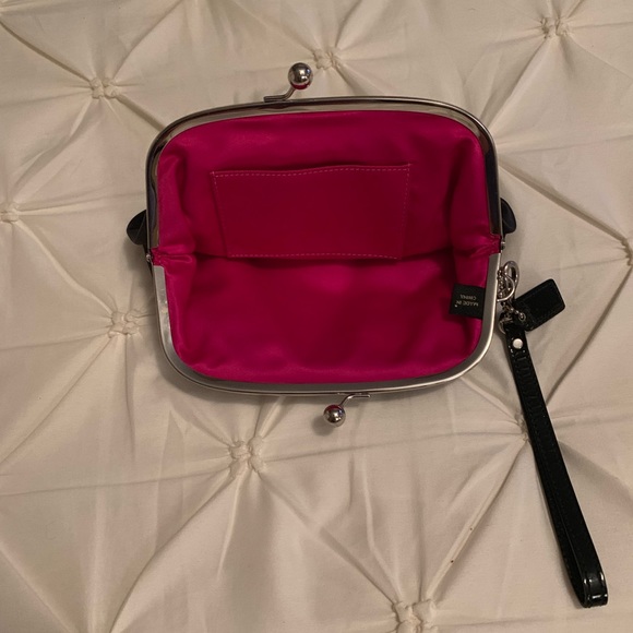 Coach black silk wristlet - Picture 3 of 3